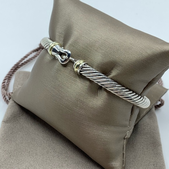 David Yurman Cable Buckle 18k Gold 5mm 925 - Picture 3 of 7